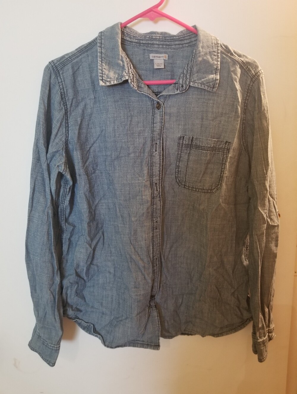 Carhartt Light Blue Chambray Button-Up Shirt - Size Large
